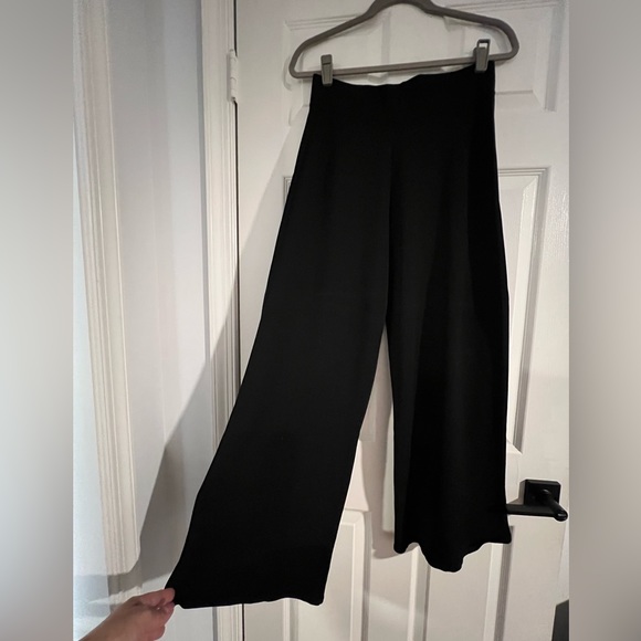 Cult Gaia Knit Wide Leg Black Pants Size M stretch Excellent condition comfy - Picture 6 of 10